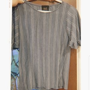 Size small womans blue flare sleeves shirt.